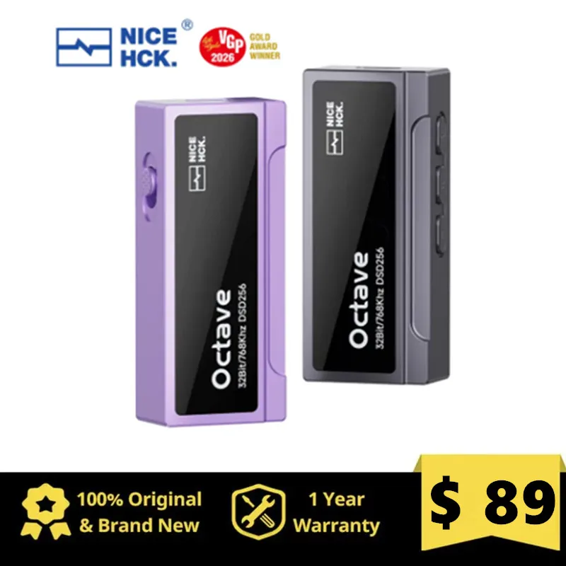 NICEHCK Octave type-c amplificateur de casque DAC Portable ES9039Q2M puce de décodage double SGM8262 op-amp 3.5mm 4.4mm sortie amplificateur Audio