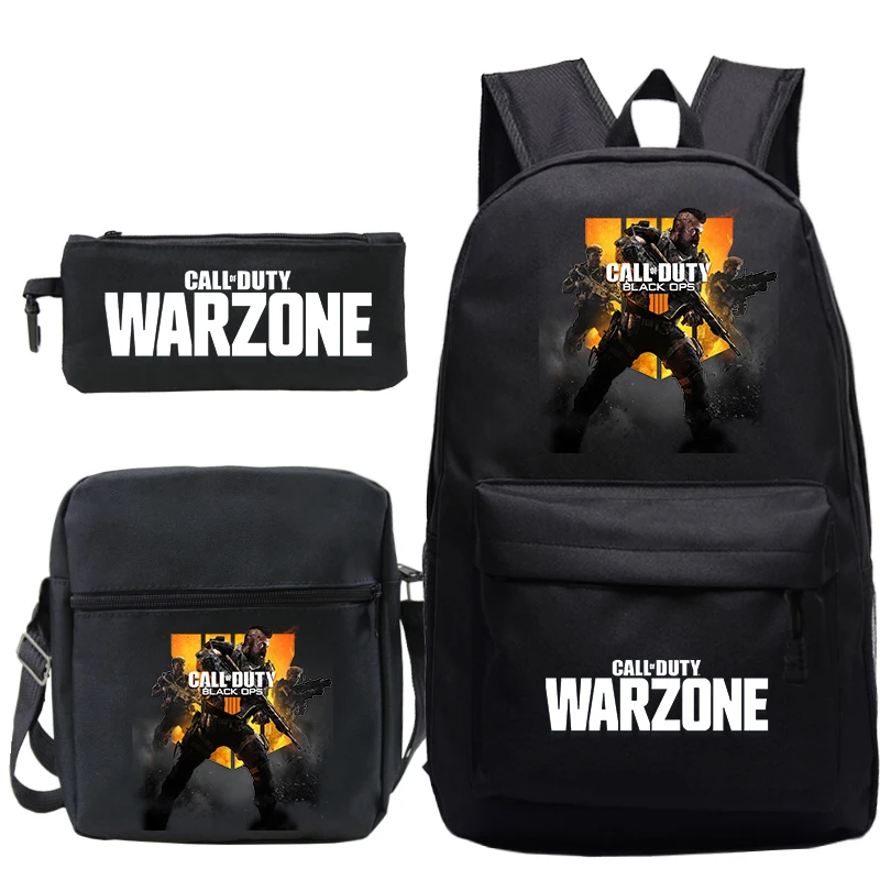 Nylon Backpack with Call Of Duty Warzone Prints School Bag Hot Game Large Capacity Laptop Backpacks Boys Girls Bookbag 3pcs Set