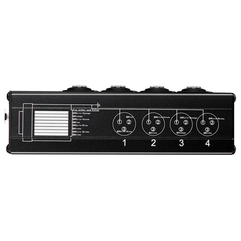 4-Channel Audio/ over Network Cable Extender 3-Pin XLR Audio and DMX512 Network Signal Extender Female-ABHG