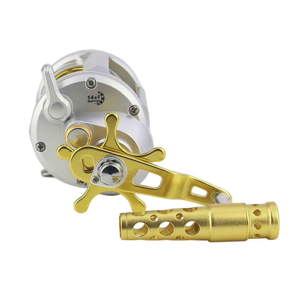 

Corrosion protection Black and Silver Cast Drum Wheel Left and Right Hand Sea Baitcasting Fishing Reels