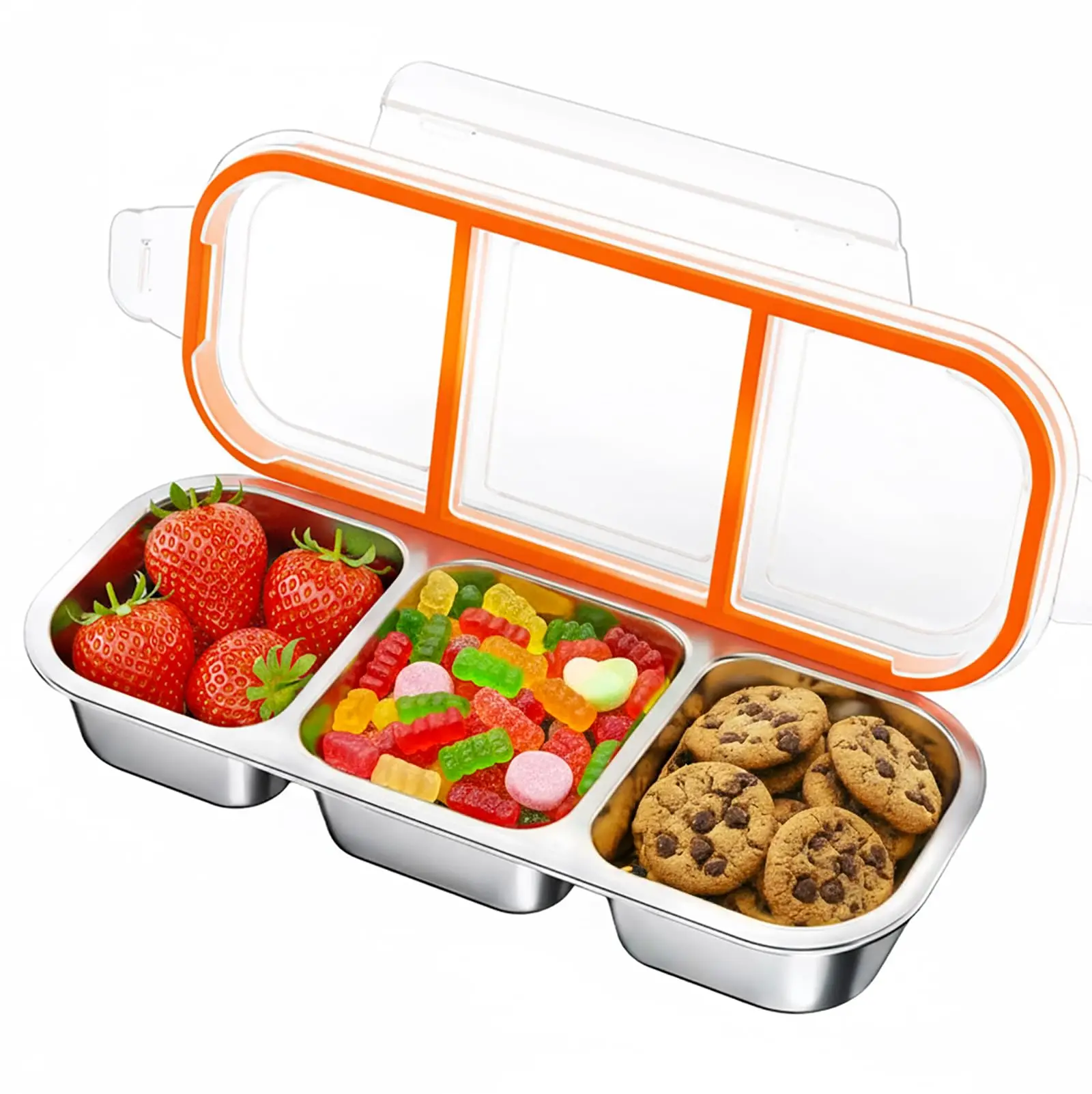 Edelstahl-Bento-Lunchbox, auslaufsicher, stapelbar, spülmaschinenfest, Lebensmittelbehälter für Kinder, Erwachsene, Schule, Arbeit, Reisen