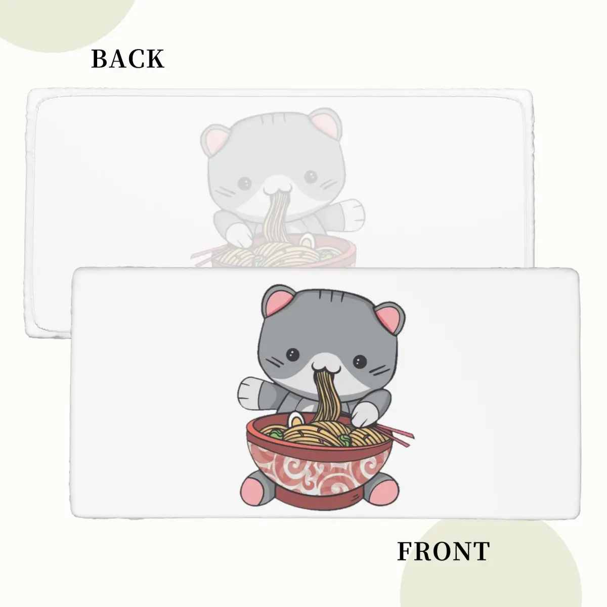 Kawaii Ramen Cat Customized Rectangular Tablecloth Oilproof Table Cover for Dining Events Table Cloth