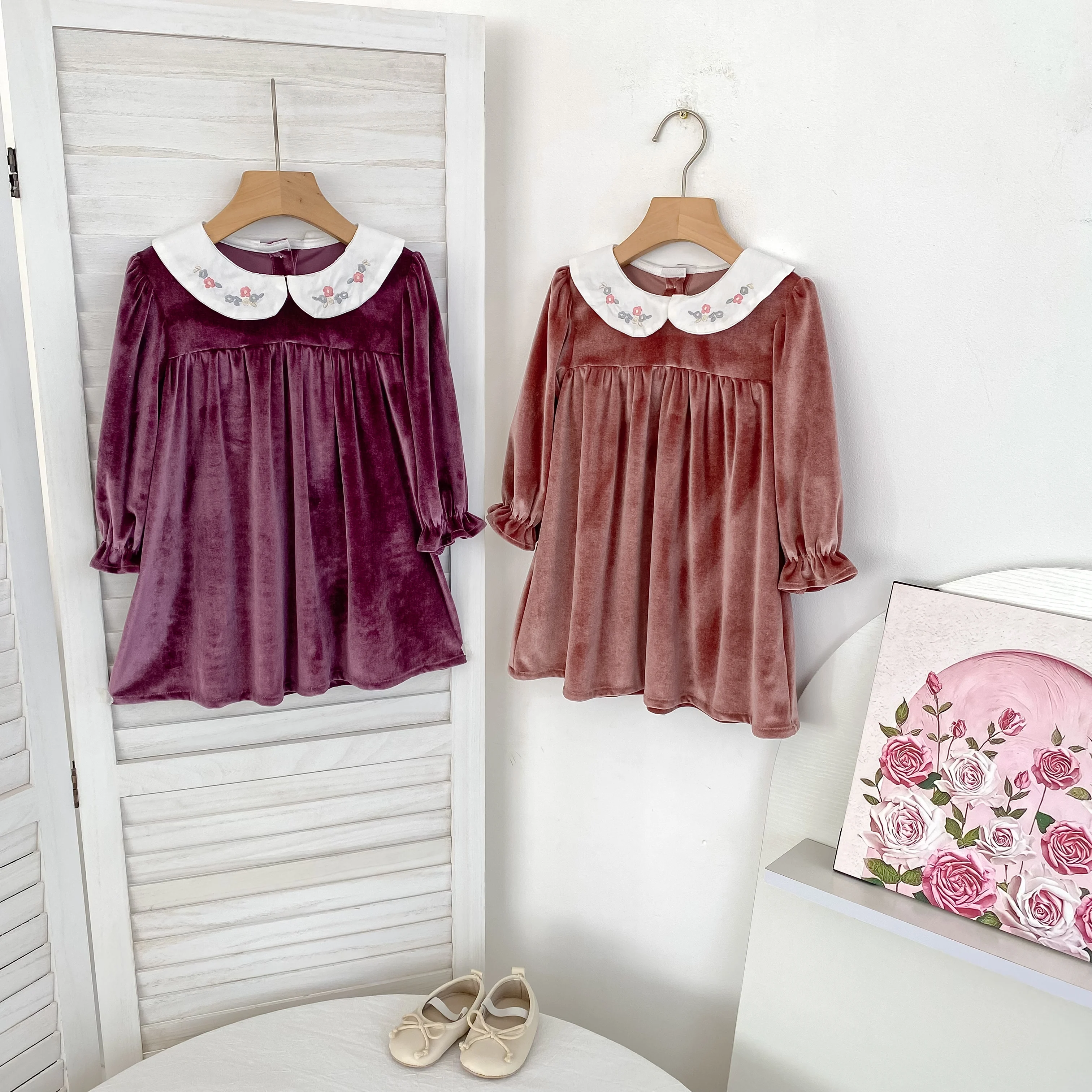 Herbst Baby Mädchen Kleidung Stickerei Weihnachten Party Kleid Kostüm 1-6Yrs Kleinkind Mädchen Geburtstag Kinder Kleidung Weihnachten Kleider – Detail 1