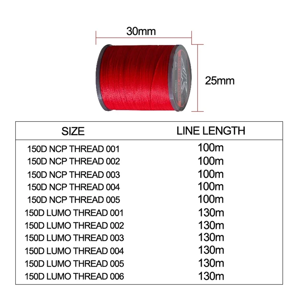 Linea di rilegatura da pesca durevole di alta qualità linea di ami da pesca in poliestere fatto a mano 100 m/rotolo 150D linea di rilegatura