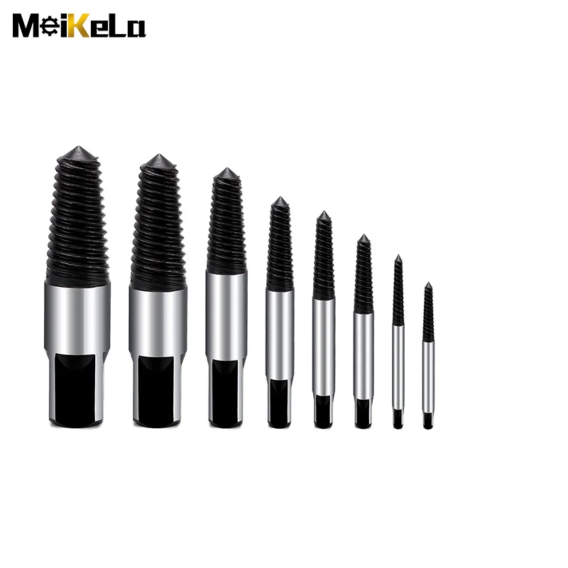 Meikela 5/12Pcs Screw Extractor Metal Bit Damaged Screws Remover Extractor Woodworking Tools Broken Bolt Water Pipe Extractor