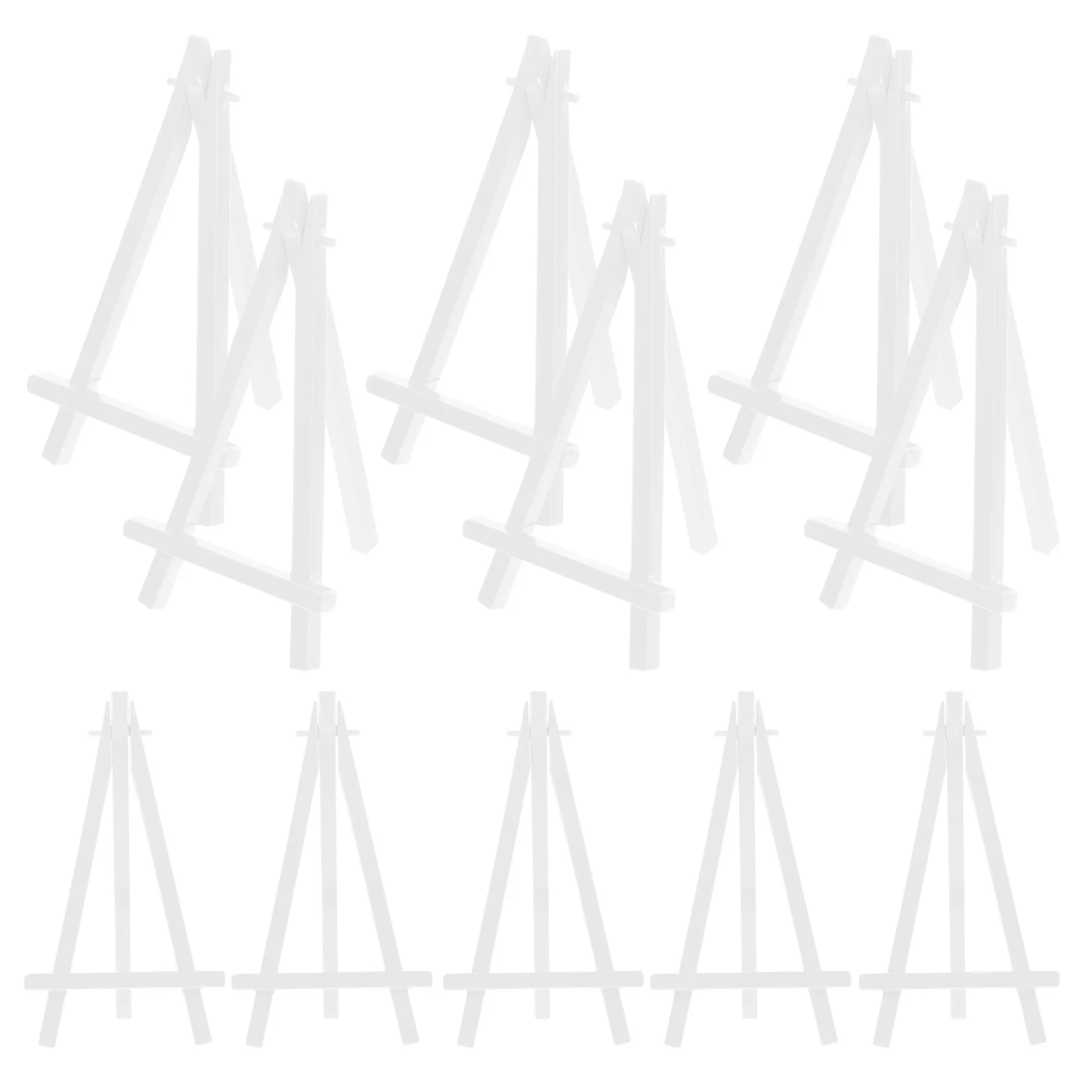 Caballete con trípode de exhibición pequeño, soporte para proyectos de arte de pintura, decoración de exposición de bocetos de escritorio, 10 Uds.