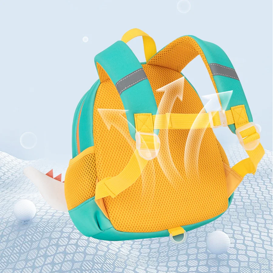 Mochila escolar para niños, bolsa transpirable, impermeable, ultraligera, resistente al desgaste, patrón de dinosaurio, bonita para niños y niñas