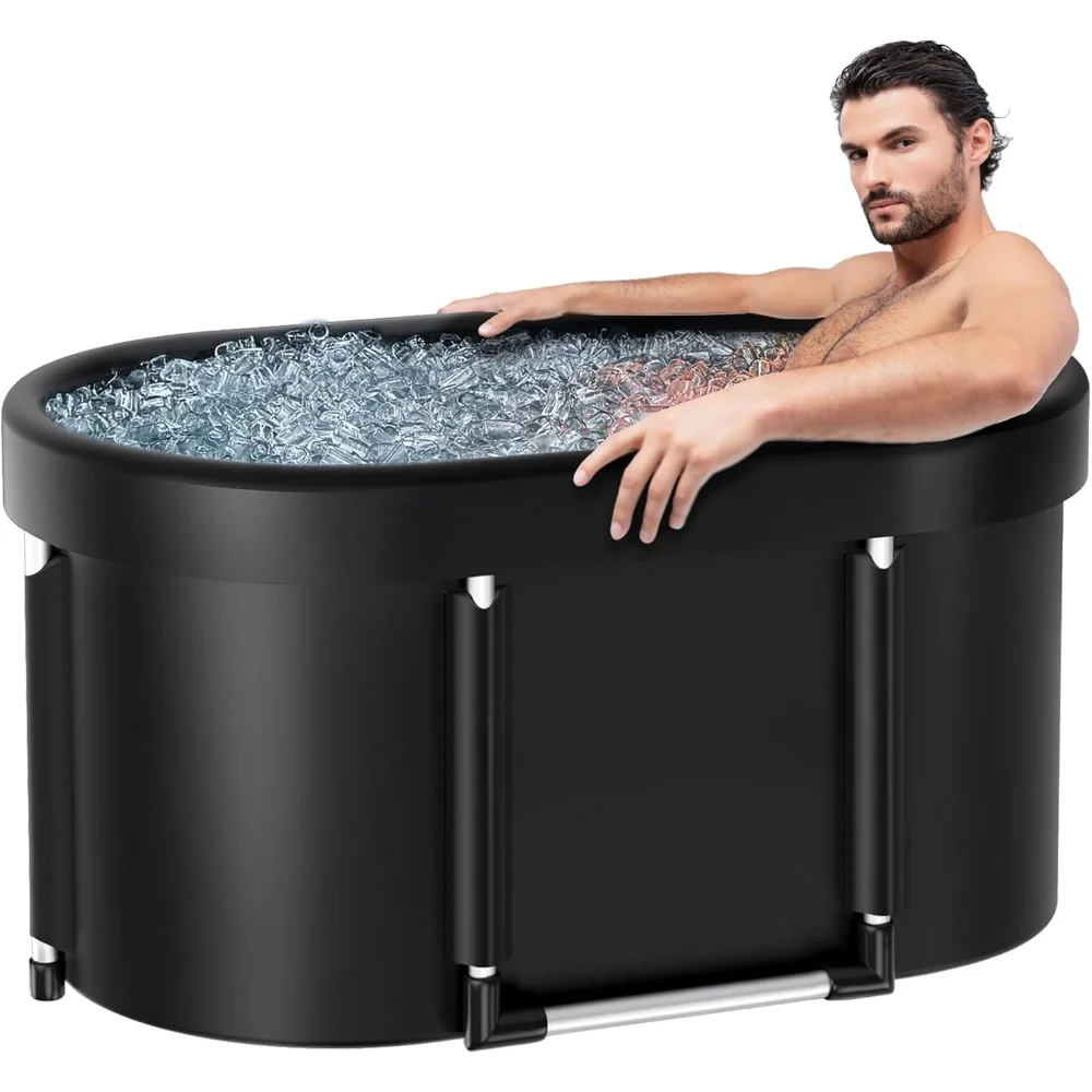 Upgrade XL129 Gal Large Oval Ice Bath Tub for Athletes,Multiple Layered Portable Outdoor Cold PlungeTub for Recovery,Cold Plunge