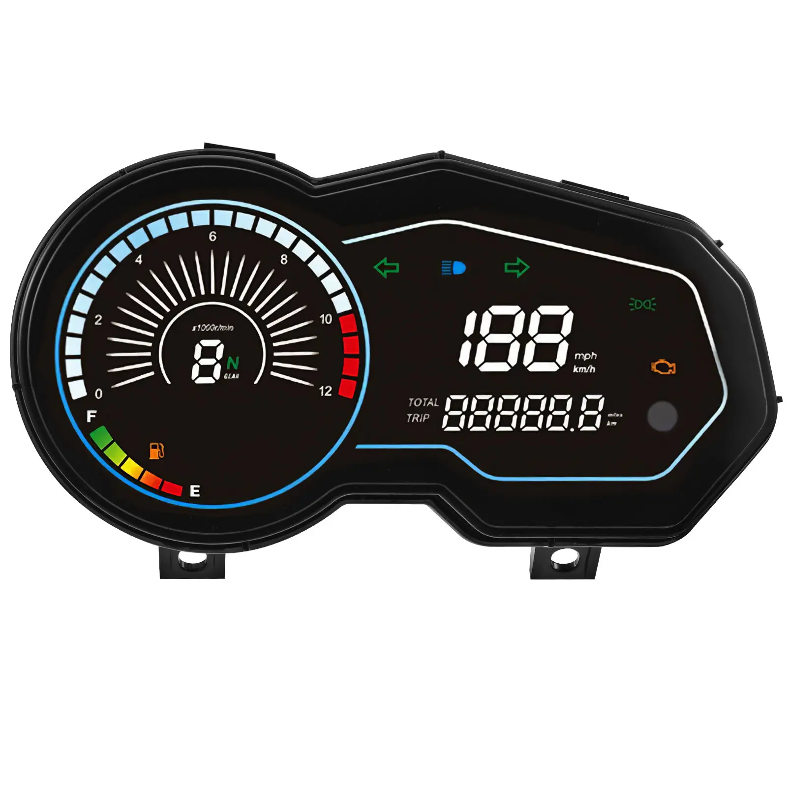 

1 шт. приборная панель для мотоцикла: универсальный цифровой спидометр, тахометр, одометр для 150Sz 170Z, водонепроницаемый