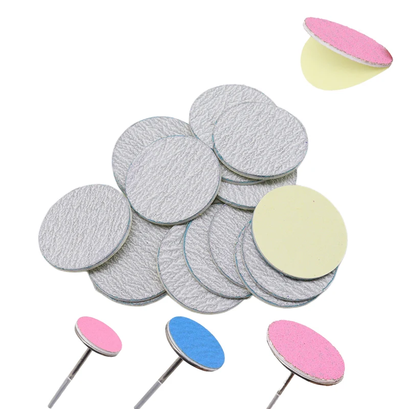 

New~White Sanding paper 50/pcs Pedicure Foot Care Tools 15mm 20mm 25mm 35mm nail drill bit Disk disc Salon Calluse Replaceable