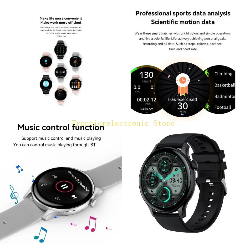 G8DB 스마트 시계, HK85 피트니스 트래커 방수, 모니터 단계 칼로리 카운터, 1.43인치 화면 스마트워치 피트니스 시계