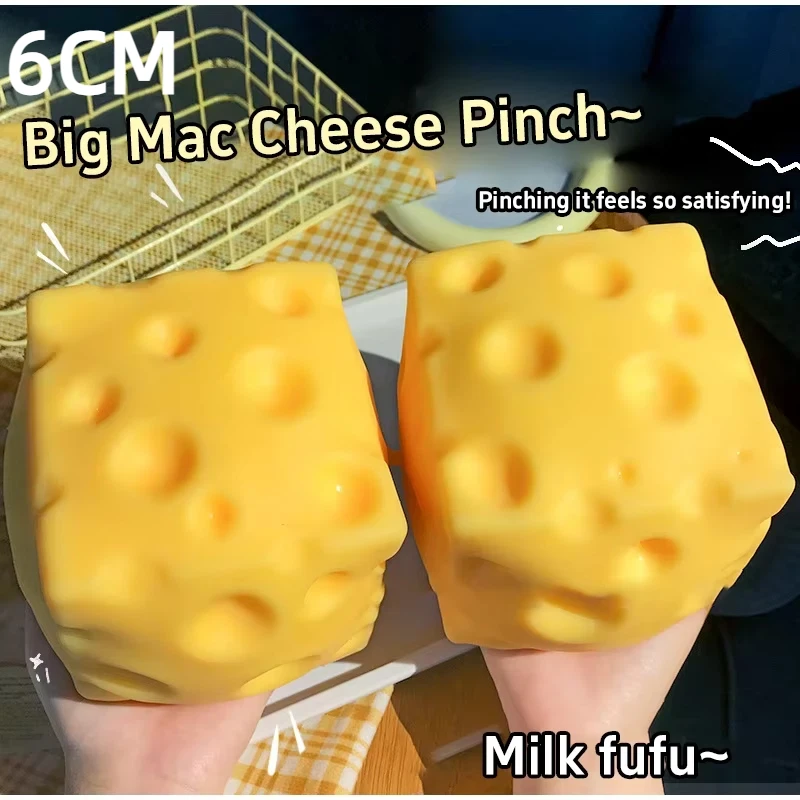 Jumbo Kaasblok Stress Squishy Object Grote Maat Langzaam Terugverende Stressverlichting Fidget Voor ASMR Sensorische Anti-Stress Angstverlichting