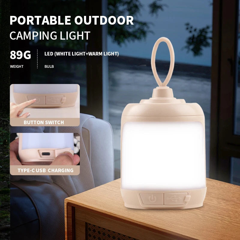 

2024 New Outdoor Camping Mini Charging Light Four-Gears Light Adjustment Waterproof Design Tent Light Portable Lanterns