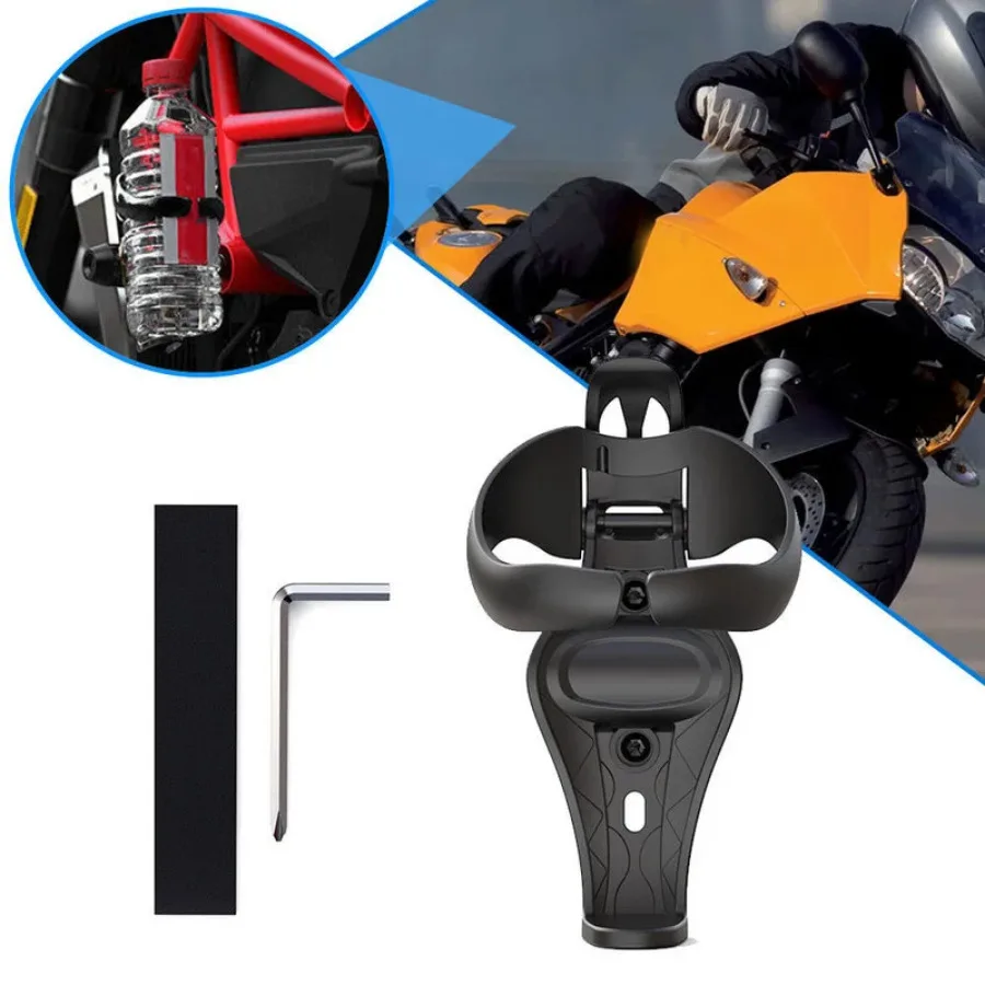 Foldable Motorcycle Beverage Black Cup Holder Motorbike Bicycle Handlebar Mount Drink Bottle Cup Holder Motorcycle Accessories