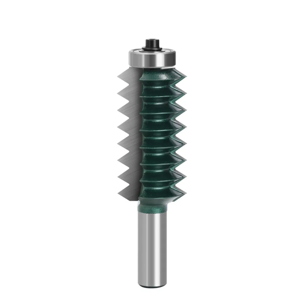 Carbide Material Router Bit Set Multi Tooth Line Type Wood Milling Cutter 12mm Shank Bearing Guide Finger Joint Router Bit