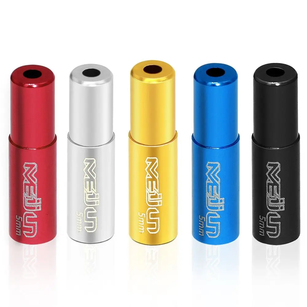 Колпачки для велосипедных кабелей 10 шт., 4 мм/5 мм, технология анодирования с тонкой полировкой, алюминиевые легкие наконечники для троса переключения передач