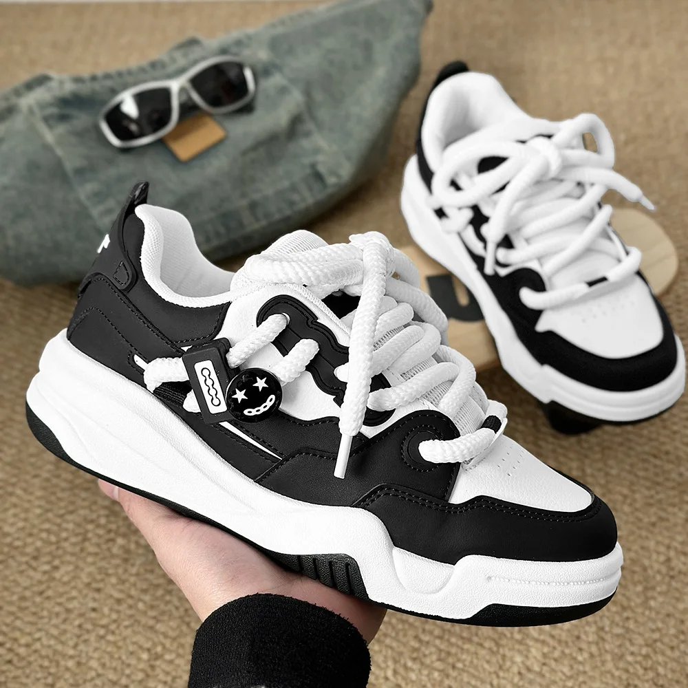 

Мужские кроссовки на платформе, повседневная обувь, новинка 2025 года, вулканизированная обувь на шнуровке, модная дышащая мужская обувь, дизайнерские уличные кроссовки