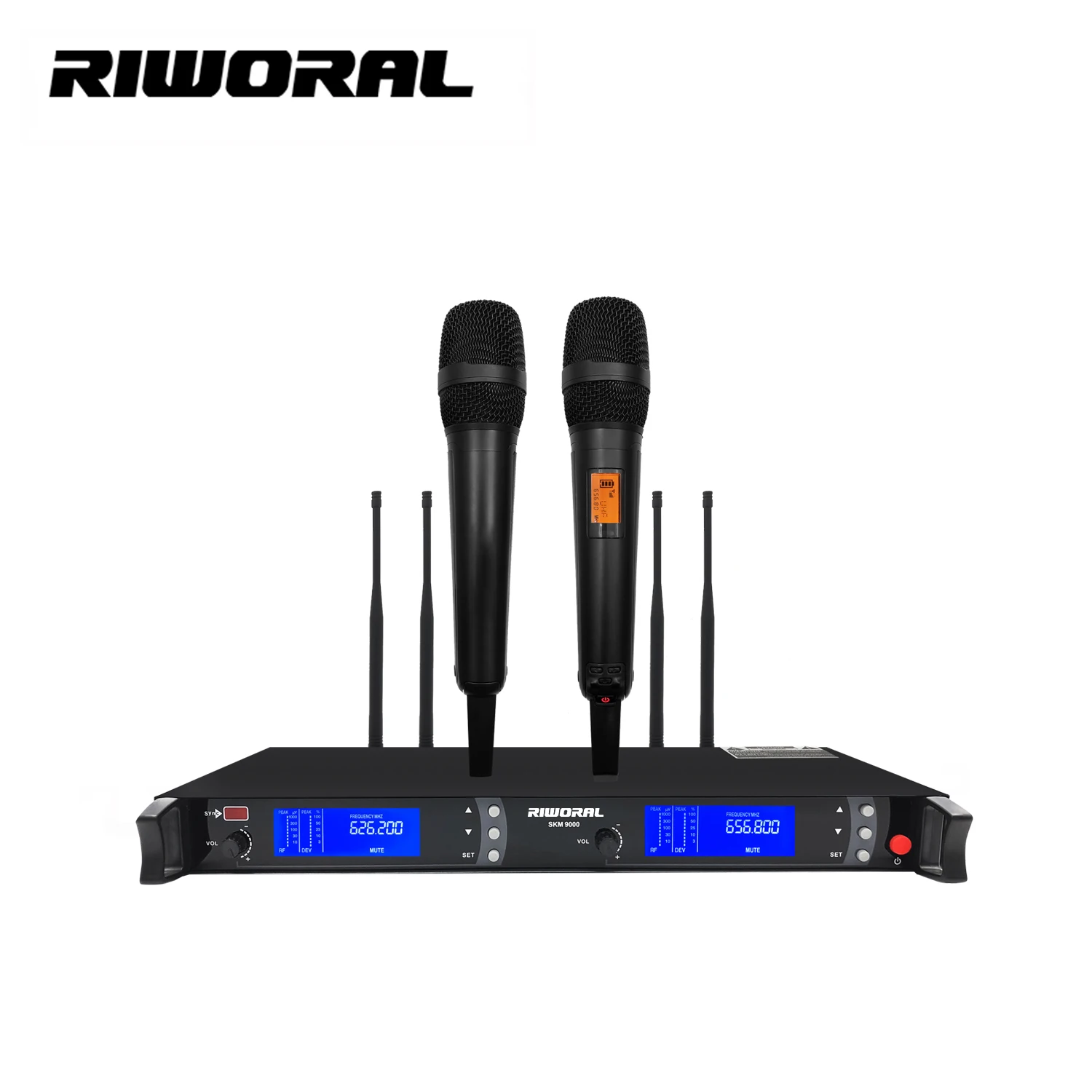 

SKM9000 Professional 2 Channels UHF Wireless Handheld Microphone for Singing Karaoke Lectures