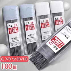 100Pcs Mechanical Pencil Leads 2B/HB Pencil Rod Automatic Pencil Core Refill Office School Art Sketch Drawing Supplies 0.5/0.7mm