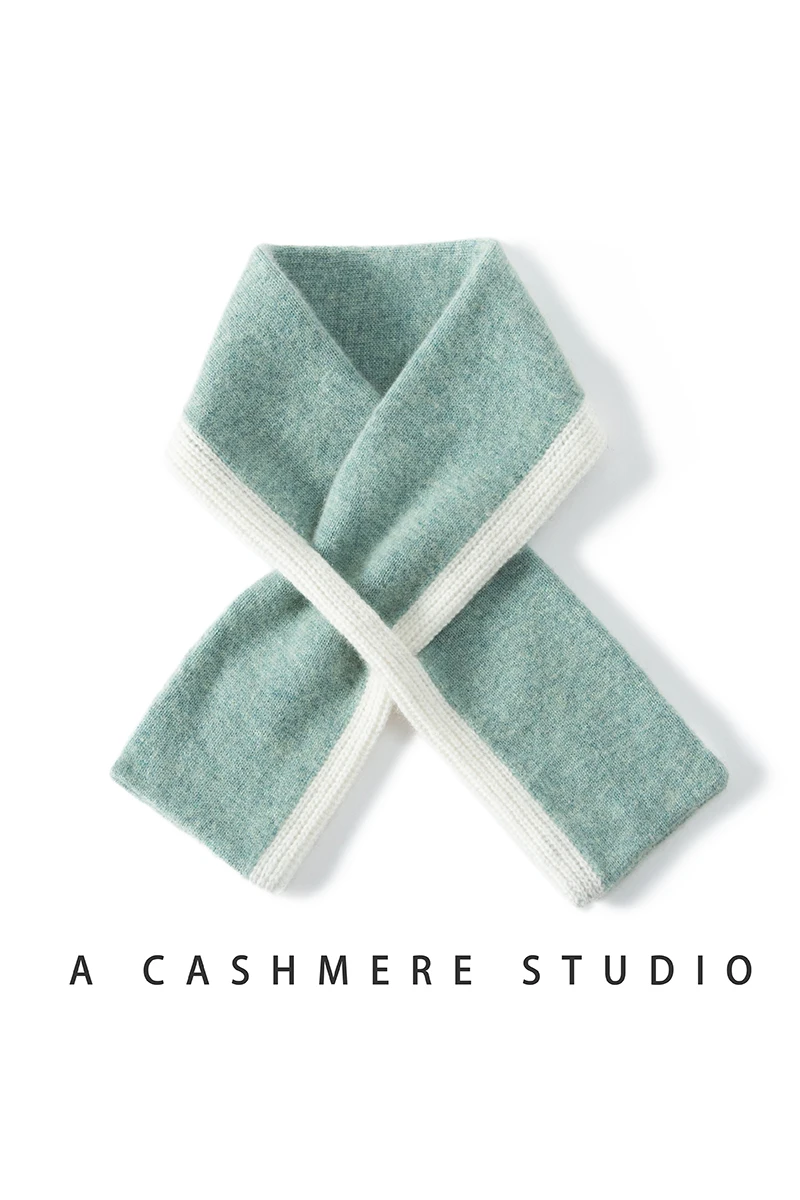 Soft Cashmere Scarf Neck Warmer Knitted Color Block Fashionable Business Casual Elegant Sporty Stylish Chic High End Feel