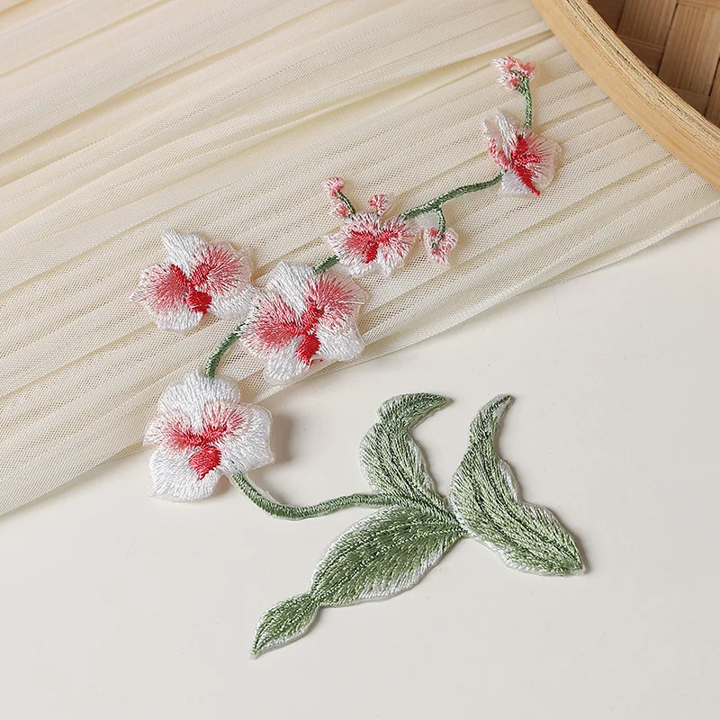 3D Butterfly Orchid Patches Iron-on DIY Clothes Hats Skirt Legging Hair Clips Decor Accessories Applliques