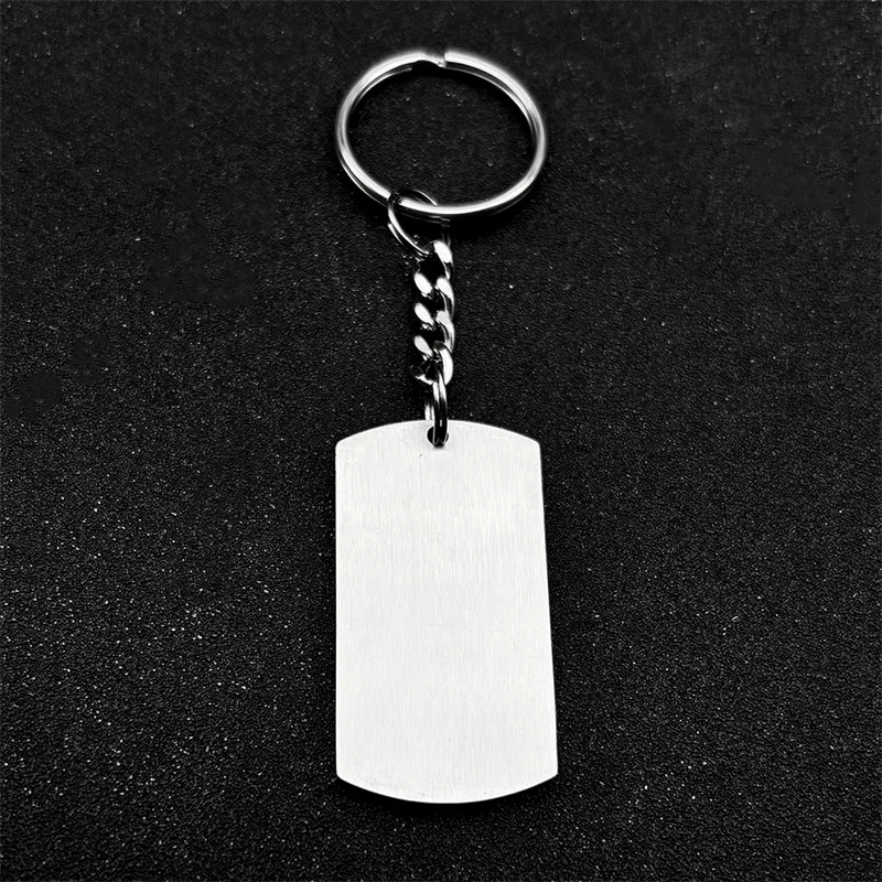 Arabic Quran Square Medal Keychain For Women Men Stainless Steel Black Silver Color Islam Amulet Muslim Keyholder Jewelry