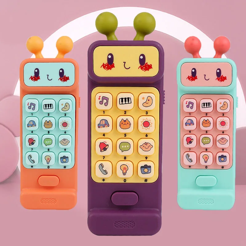 아기 휴대폰 장난감 음악 조기 교육 장난감, 어린이 시뮬레이션 전화, 치발기가 있는 어린이 선물