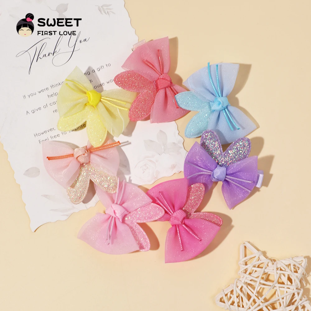 

Baby Bows Rabbit Ear Hair Clips Girls Hairpins Hairclip for Kids Cotton Linen Barrette Colorful Hairpin New Hair Accessories