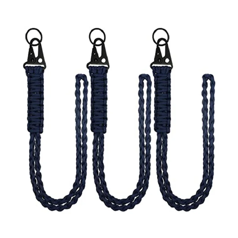 Outdoor Keychain Paracord Rope Camping Survival Kit Cord Lanyard Emergency Fastener Hook Strap Waist Belt Buckle