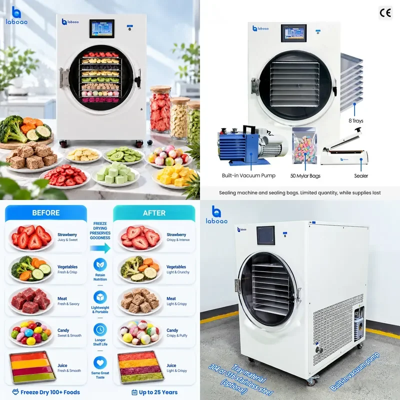 for Laboao 30-40kg Small Vacuum Freeze Dryer Mini Fruit Food Small Business Freeze Dryer Food Machine