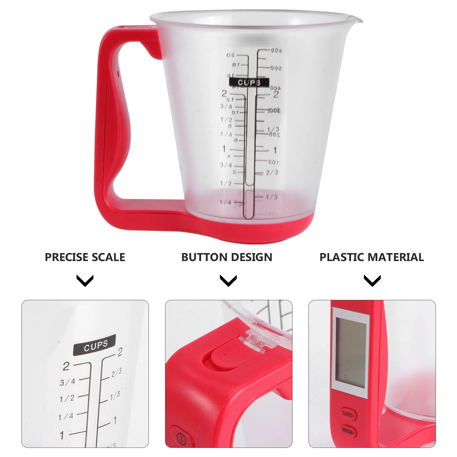 

Digital Measuring Cup 1000g 1g Accuracy Milk Powder Scale Red LCD Display For Cooking Child Feeding Pharmacy Patient