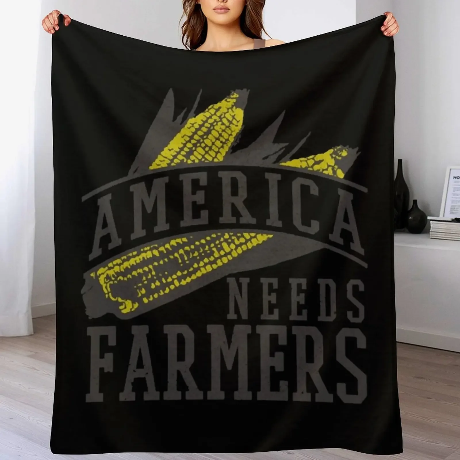 

New America Needs Farmers Throw Blanket Soft Warm Blanket Gift for Men Women Adults