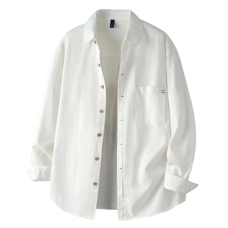 

Мужская повседневная рубашка весна-лето, модная, с длинным рукавом, свободного кроя, винтажная, в стиле Cityboy, для уличной моды