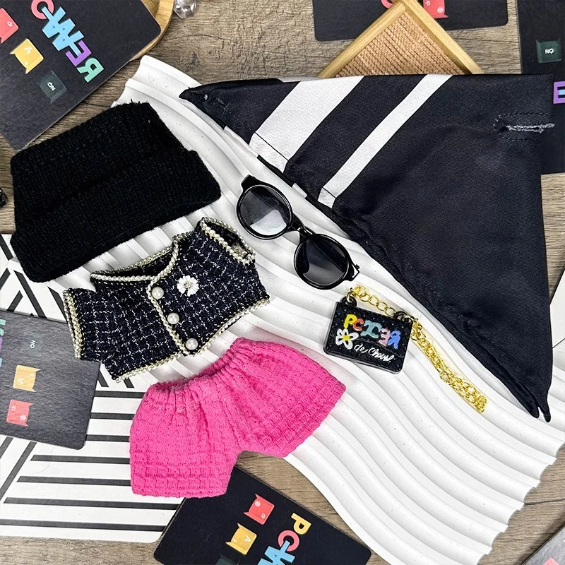 ملابس دمى قطيفة صغيرة لـ 15-17 سنتيمتر Labubu VIV2V3 إكسسوارات الملابس gd نفس المطار الزي (بدون دمية) #5