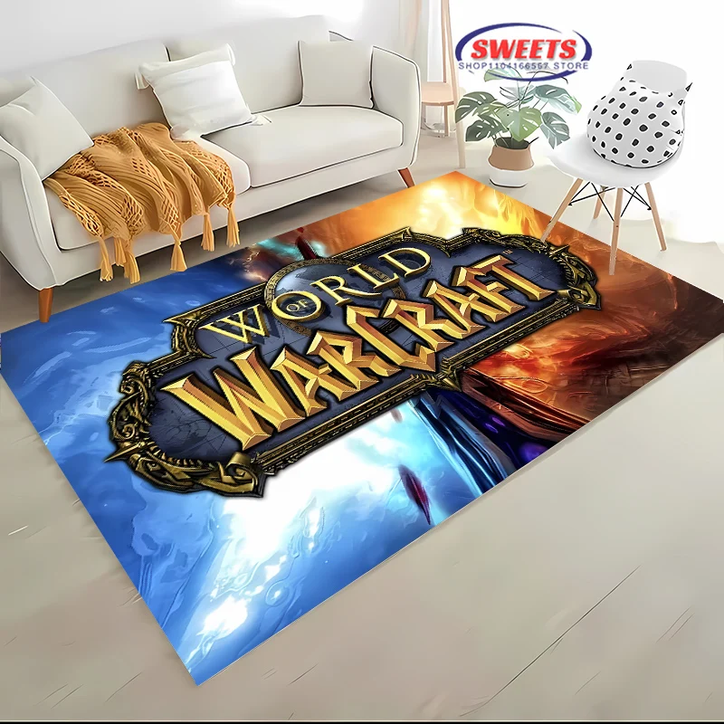 3D Printing World of Warcraft Logo Carpet, Living Room Bedroom Children's Room Sofa Durable Mat,Doormat Floor Anti-slip Rug,Gift