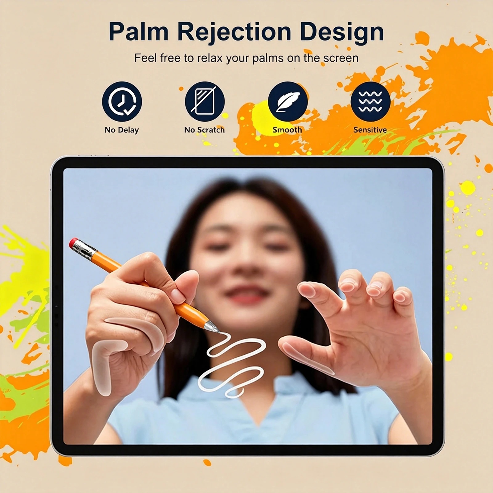 MetaPen Palm Rejection Stylus Pen for Apple Pencil, Ultra-Quiet, 26H Battery Life for iPad A16 Pro12.9/13 M4,Air 4/5/M3,Mini 5/6 view 4