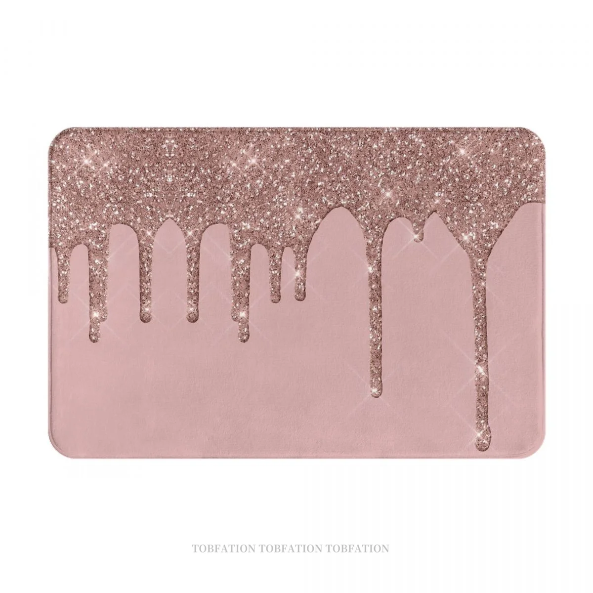 Dripping Glitter Bedroom Mat Rose Gold Doormat Flannel Carpet Balcony Rug Home Decoration