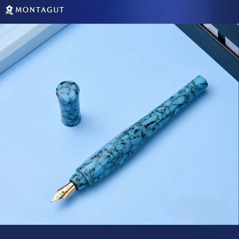 France Montagut Acrylic Fountain PenExquisite Artistic Retro Style F 0.5MM Nib Ink Pen School Student Stationery Supplies