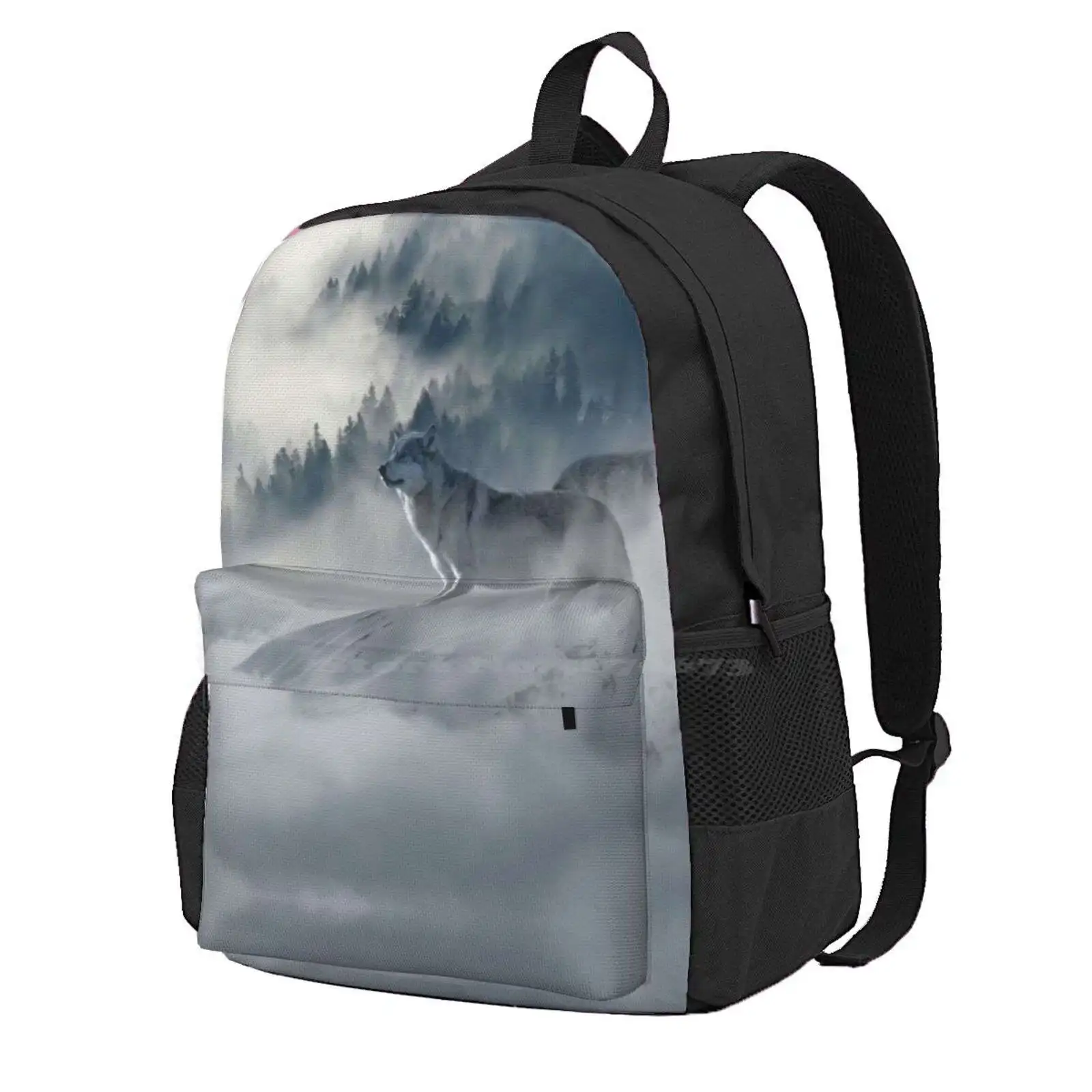 Wolf Pack Hot Sale Schoolbag Backpack Fashion Bags Wolf Pack Forest Cloudy Snowy Wolf Territory I Love Wolves Phone Wallet For