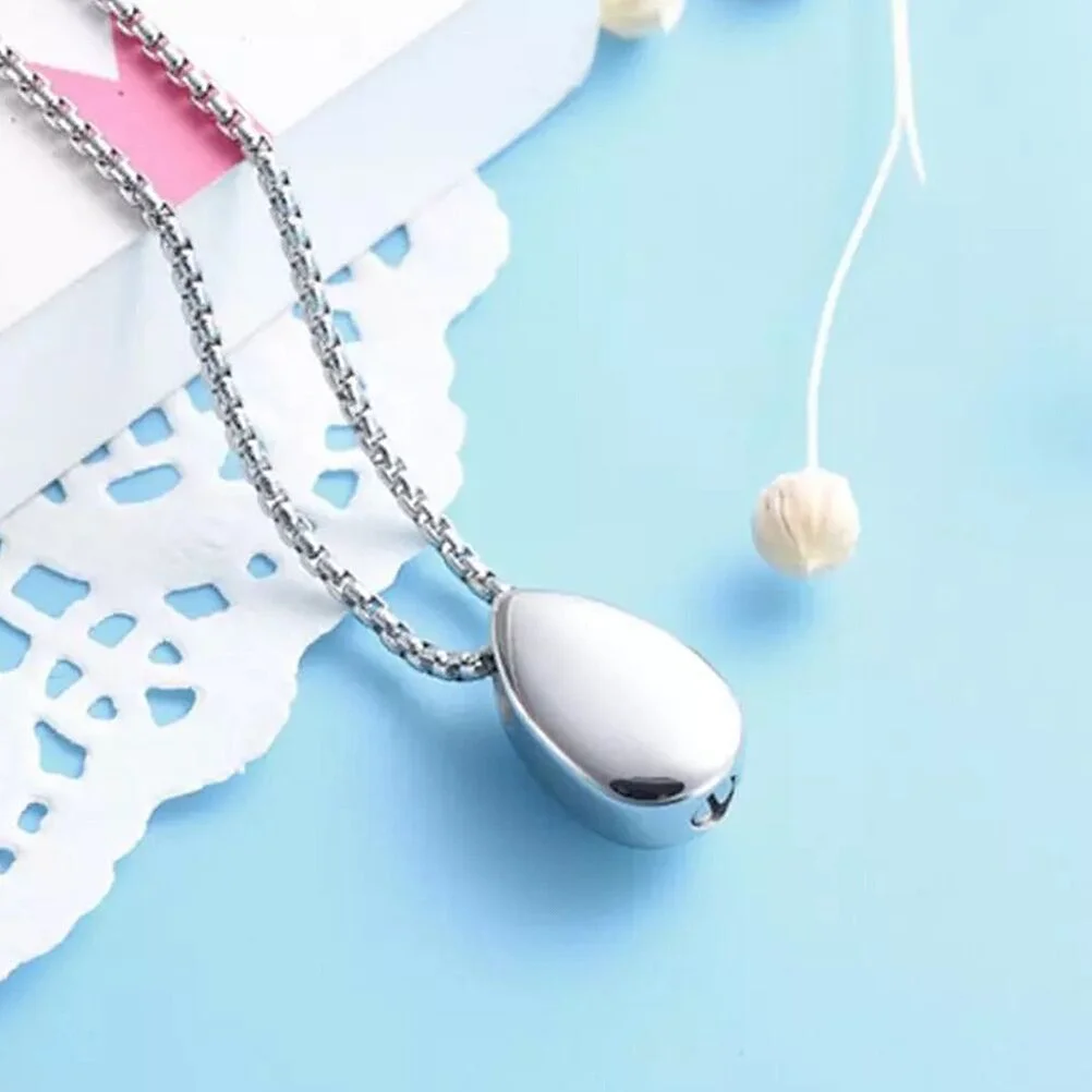 

Stainless Steel Jewelry Urn Pendant Charm Water Drop Funeral Keepsake Charms Souvenir