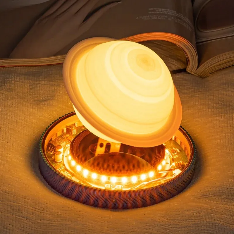 Magnetic Levitating Bulb Floating Saturn Moon Lamp Levitating Rotating Table Lamp Creative Office Home Decoration Unique Gifts