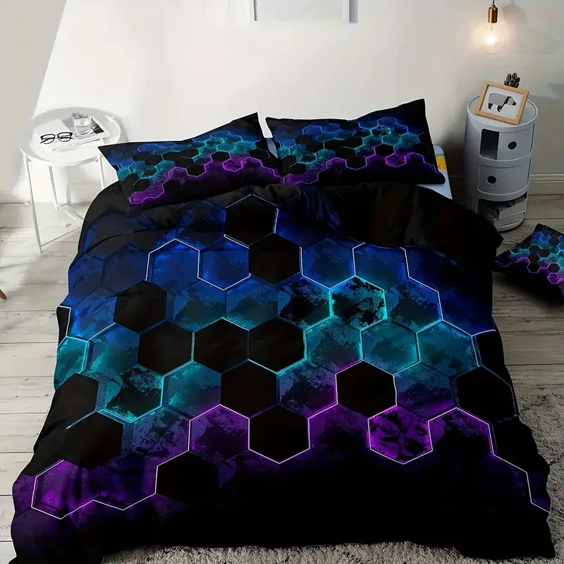 

Colorful Geometry Duvet Cover Set Single Double For Kids Adults Queen King Size Bedding Set With Pillowcase For Bedroom