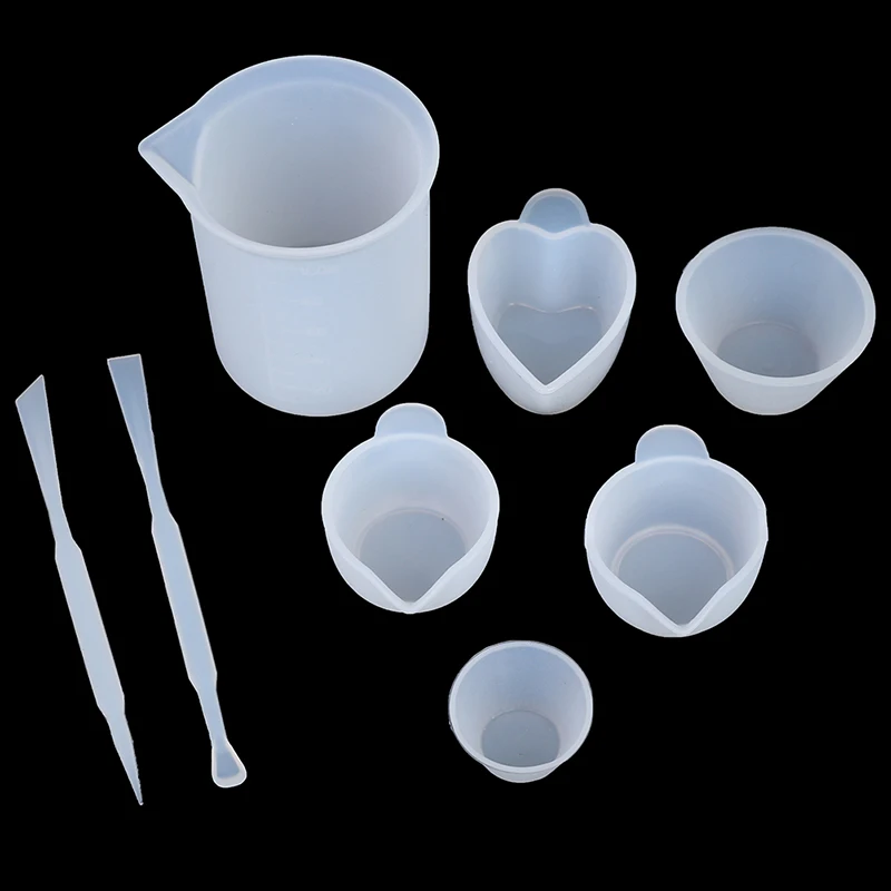 4/8/8PCS/PCS Jewelry Make DIY Silicone Resin Measuring Mixing Cup Stirrers DIY Jewelry Resin Glue Tool