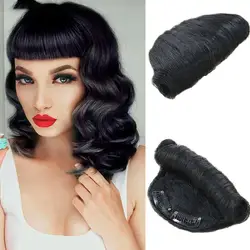 Curled Bangs Wig With No Creases Slanted Bangs Curly Hair Patches Inner Buckle Bangs Clip Style Hair Patches