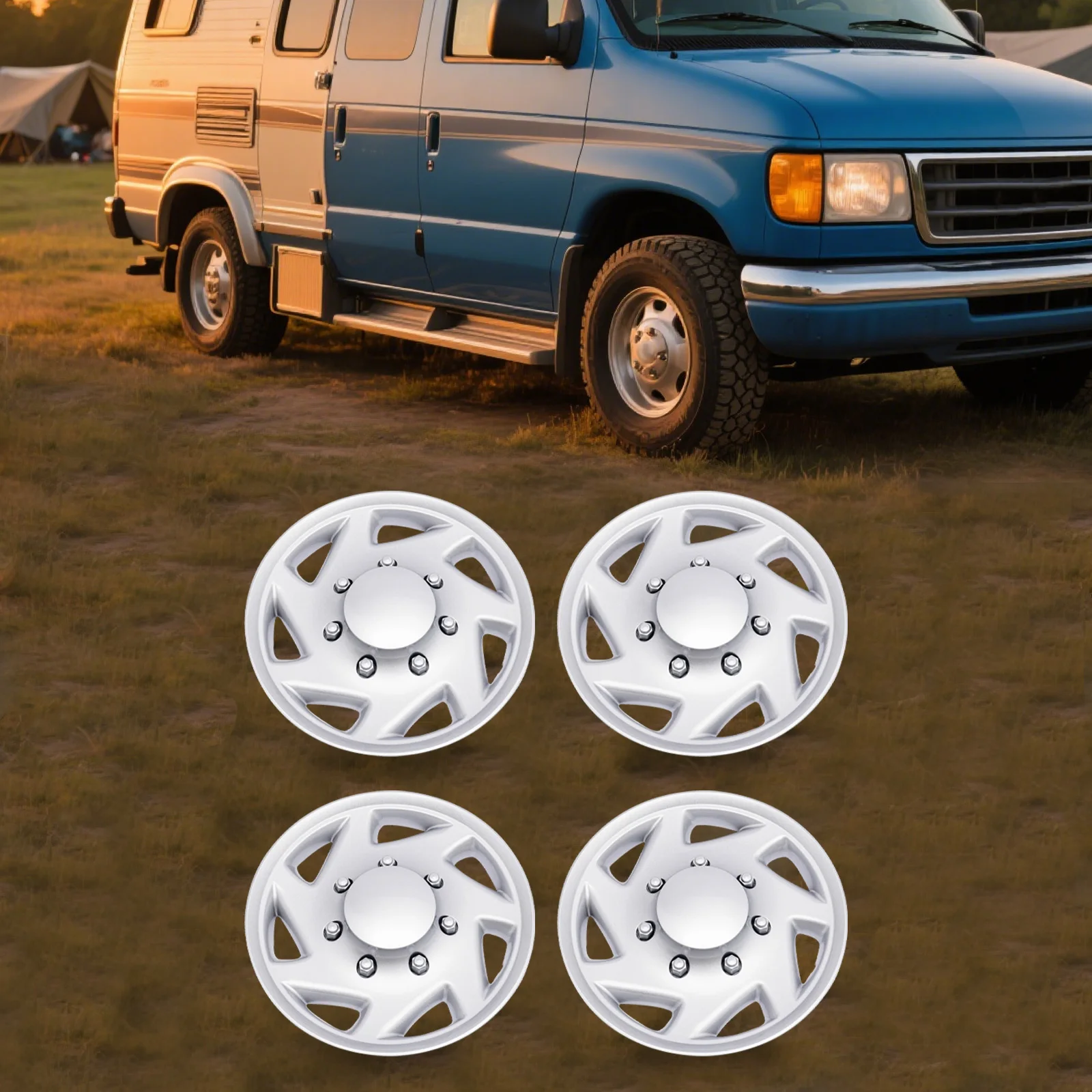 

4 шт. колпаки ступиц для Ford E250 E350 E450 Econoline Van 1998-2018 гг., полные колпаки ступиц, симуляторы ободов, стальные чехлы на колеса 16 дюймов