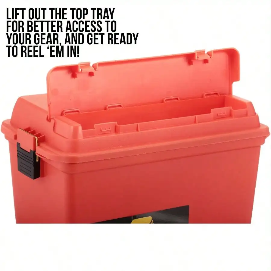 Kotak Persediaan Darurat Besar dengan Rak yang Dapat Dilepas untuk Penyimpanan Rumah dan Kantor, Wadah Plastik Hitam yang Tahan Lama dengan Rak Tambahan