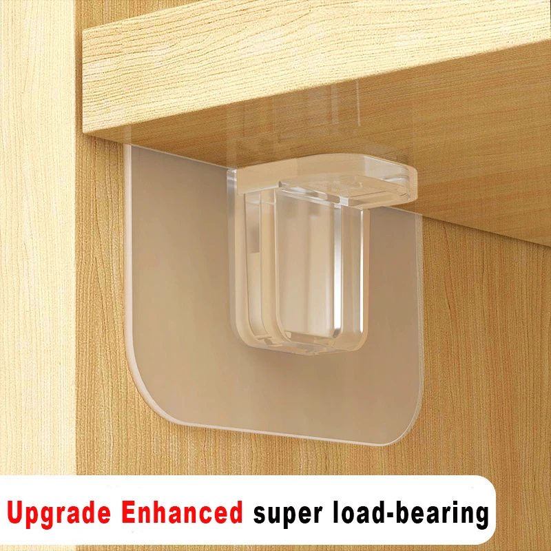 Self-Adhesive Transparent Reinforced Bracket For Cabinets Wall Shelf Clapboard Rack Closet Support Holder Storage Organizer