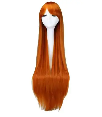 Parrucca Cosplay arancione Anime Asuka da 100 Cm per parrucche da donna sintetiche resistenti al calore lunghe e diritte Peruca Pelucas