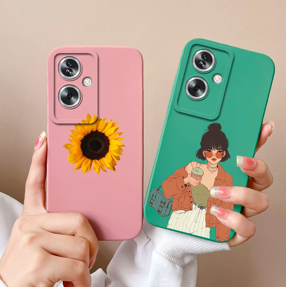 Cute Girl Case For OPPO A79 A2 5G Soft Silicone Back Cover Fall Prevention Funda For OppoA2 Phone Shell A 79 Coque OPPOA2 Capa