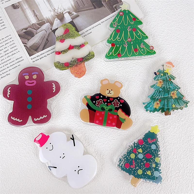 

Корейский милый Рождественский мультяшный держатель для телефона с ручкой Tok ptogrik для iPhone Samsung, универсальные аксессуары, красивый держатель для телефона